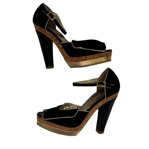 Poetic License Date Night Pumps Black Cork Sandals SZ 7.5 - Picture 1 of 16